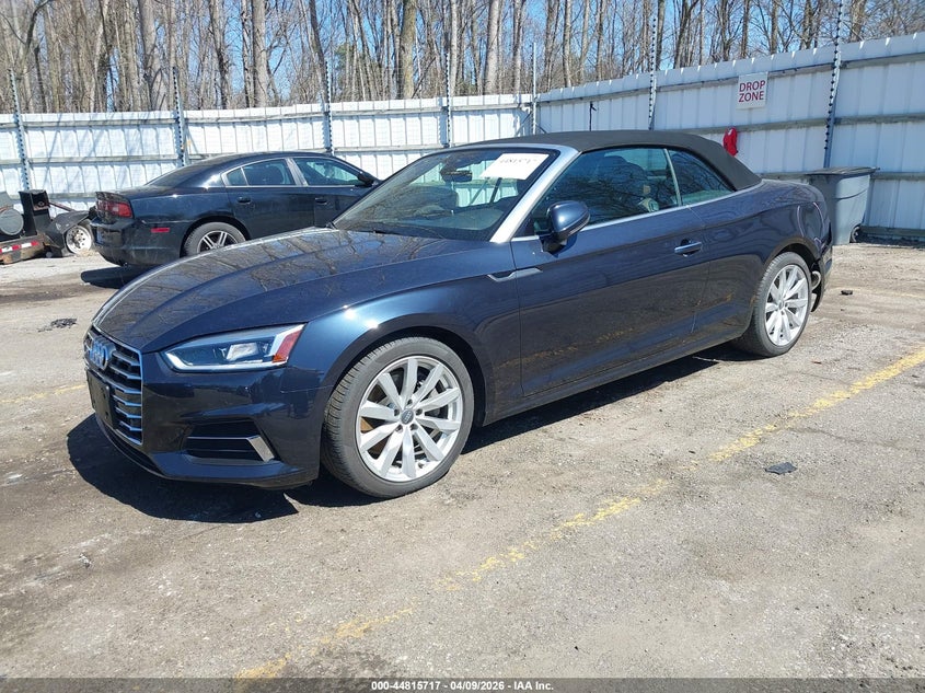 2018 Audi A5 VIN WAUYNGF52JN018873 IAAI salvage auction — REAR END, Salvage Title, sold $8,500 on 2026-07-09 (photo 2)