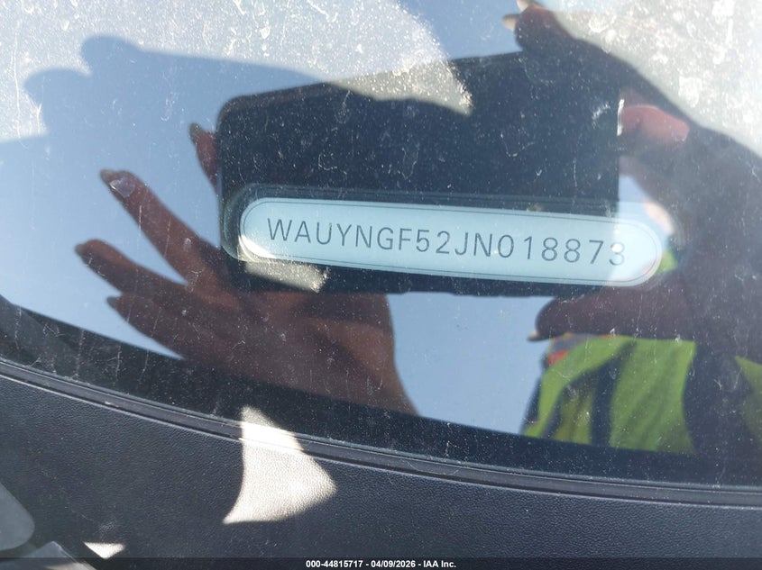 2018 Audi A5 VIN WAUYNGF52JN018873 IAAI salvage auction — REAR END, Salvage Title, sold $8,500 on 2026-07-09 (photo 9)