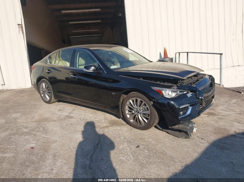 2018 Infiniti Q50 VIN JN1EV7AR5JM433386 IAAI salvage auction — FRONT END, Salvage Title, sold $2,650 on 2026-07-22 (photo 1)