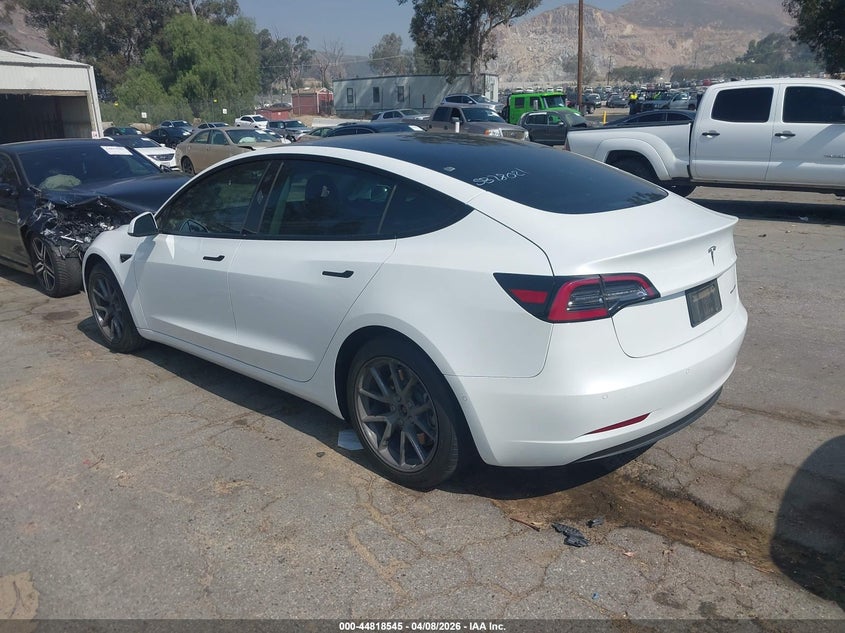 2022 Tesla Model 3 VIN 5YJ3E1EB5NF265634 IAAI salvage auction — RIGHT SIDE, Salvage Title, sold $7,100 on 2026-07-07 (photo 3)