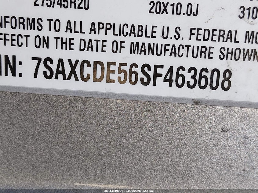 2025 Tesla Model x VIN 7SAXCDE56SF463608 IAAI salvage auction — FRONT END, Salvage (Oregon), sold $18,250 on 2026-07-13 (photo 9)