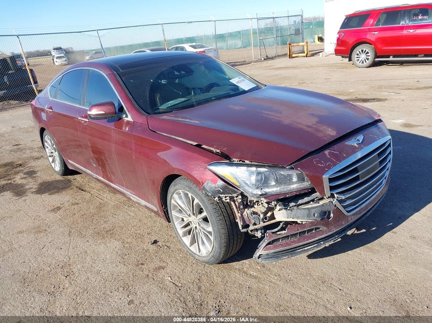 2015 Hyundai Genesis VIN KMHGN4JE1FU023303 IAAI salvage auction — LEFT SIDE, Wait Title, sold $650 on 2026-07-14 (photo 1)