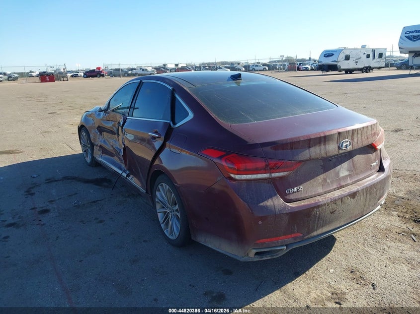 2015 Hyundai Genesis VIN KMHGN4JE1FU023303 IAAI salvage auction — LEFT SIDE, Wait Title, sold $650 on 2026-07-14 (photo 3)