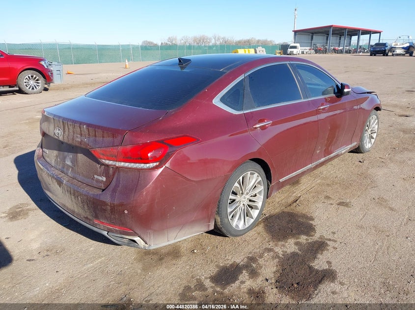 2015 Hyundai Genesis VIN KMHGN4JE1FU023303 IAAI salvage auction — LEFT SIDE, Wait Title, sold $650 on 2026-07-14 (photo 4)