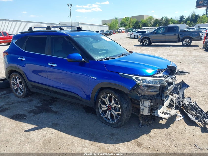 2021 Kia Seltos VIN KNDETCA22M7059370 IAAI salvage auction — FRONT END, Clear (Oklahoma), sold $775 on 2026-07-29 (photo 1)