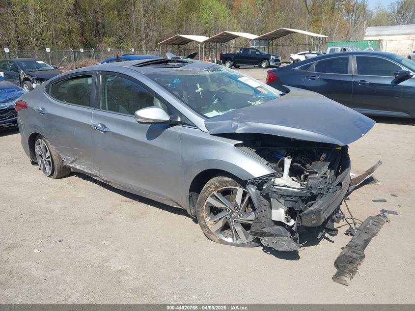 2016 Hyundai Elantra VIN KMHDH4AE6GU557098 IAAI salvage auction — BIO HAZARD, Salvage - Greater Than 75% (Maryland), sold $525 on 2026-07-14 (photo 1)