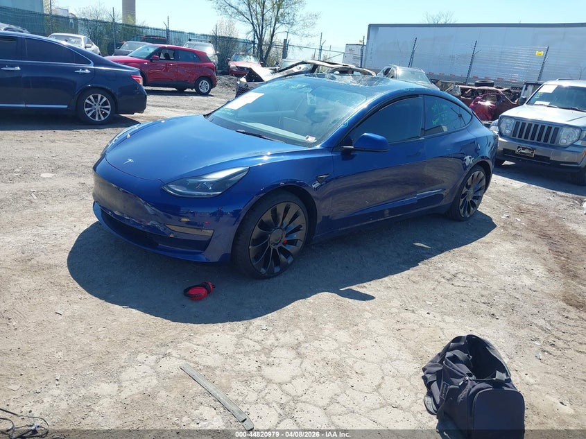 2022 Tesla Model 3 VIN 5YJ3E1EC4NF320597 IAAI salvage auction — ROOF, Salvage (Pennsylvania), sold $7,950 on 2026-07-16 (photo 2)