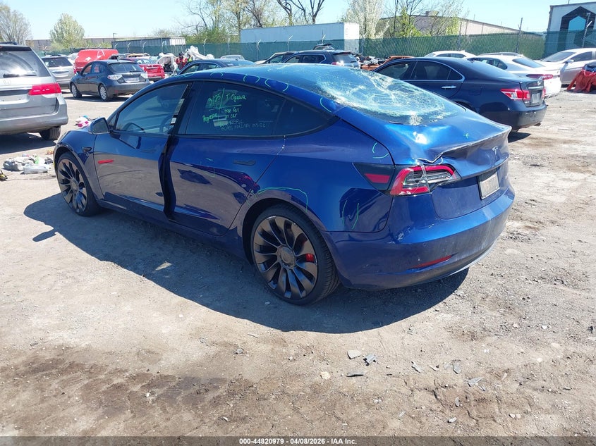2022 Tesla Model 3 VIN 5YJ3E1EC4NF320597 IAAI salvage auction — ROOF, Salvage (Pennsylvania), sold $7,950 on 2026-07-16 (photo 3)