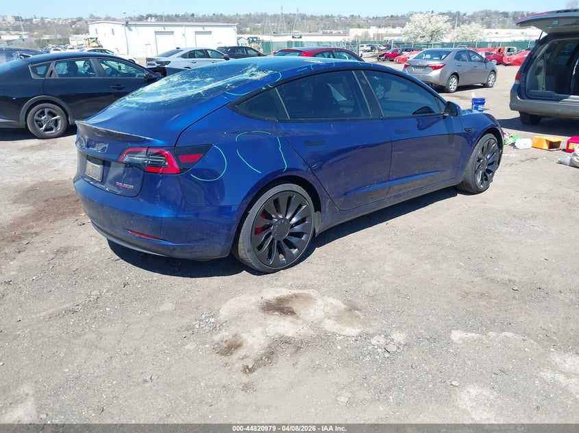2022 Tesla Model 3 VIN 5YJ3E1EC4NF320597 IAAI salvage auction — ROOF, Salvage (Pennsylvania), sold $7,950 on 2026-07-16 (photo 4)