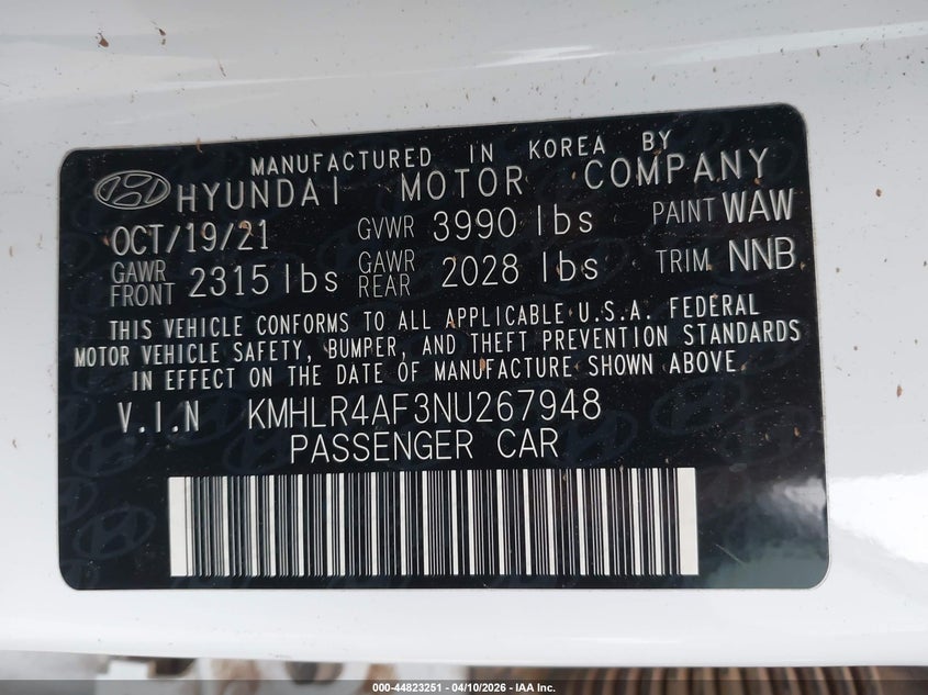 2022 Hyundai Elantra VIN KMHLR4AF3NU267948 IAAI salvage auction — SIDE, Salvage Title, sold $3,925 on 2026-07-14 (photo 9)