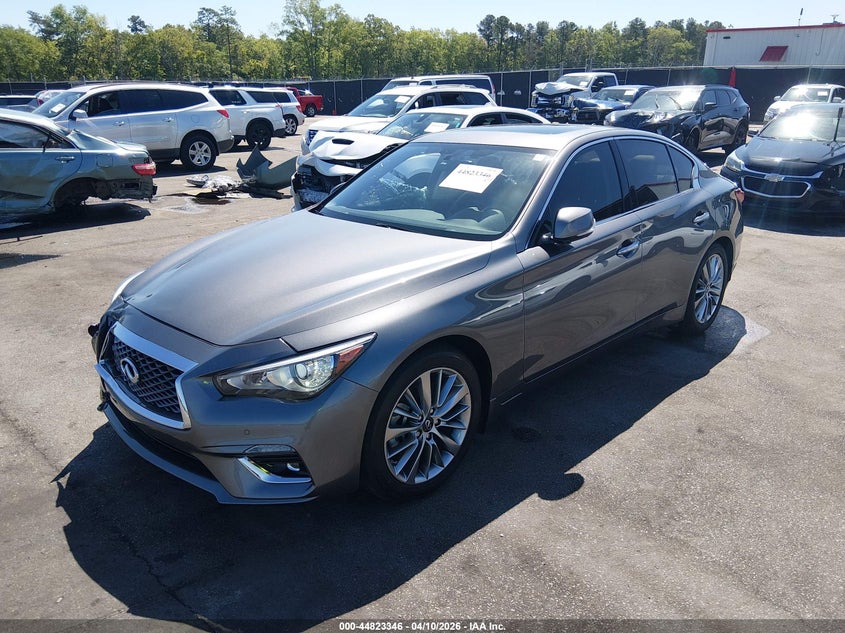2024 Infiniti Q50 VIN JN1EV7BP9RM600115 IAAI salvage auction — RIGHT FRONT, Wait Title, sold $13,250 on 2026-07-15 (photo 2)