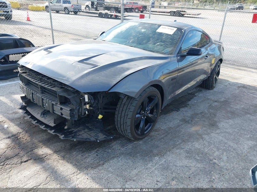 2022 Ford Mustang VIN 1FA6P8CF2N5108205 IAAI salvage auction — SIDE, Wait Title, sold $13,300 on 2026-07-11 (photo 2)