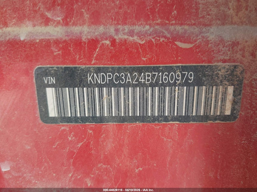 2011 Kia Sportage VIN KNDPC3A24B7160979 IAAI salvage auction — NORMAL WEAR, Clear (Alabama), sold $775 on 2026-07-15 (photo 9)