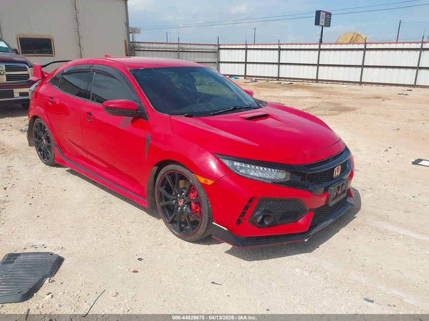 2018 Honda Civic type r VIN SHHFK8G7XJU202884 IAAI salvage auction — HAIL, Wait Title, sold $16,350 on 2026-07-16 (photo 1)