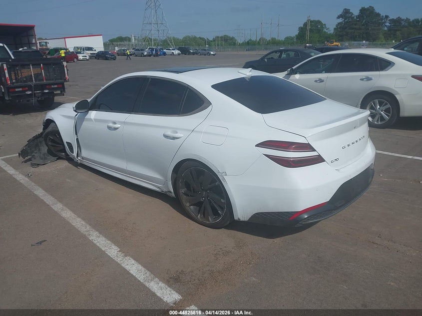 2023 Genesis G70 VIN KMTG34TAXPU115100 IAAI salvage auction — FRONT END, Wait Title, sold $7,000 on 2026-08-25 (photo 3)