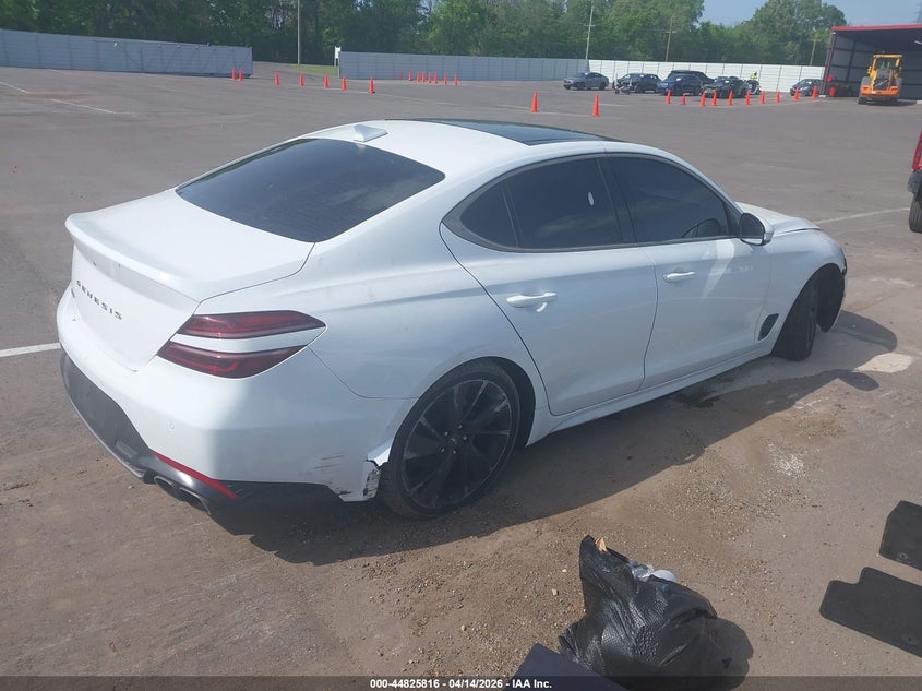2023 Genesis G70 VIN KMTG34TAXPU115100 IAAI salvage auction — FRONT END, Wait Title, sold $7,000 on 2026-08-25 (photo 4)