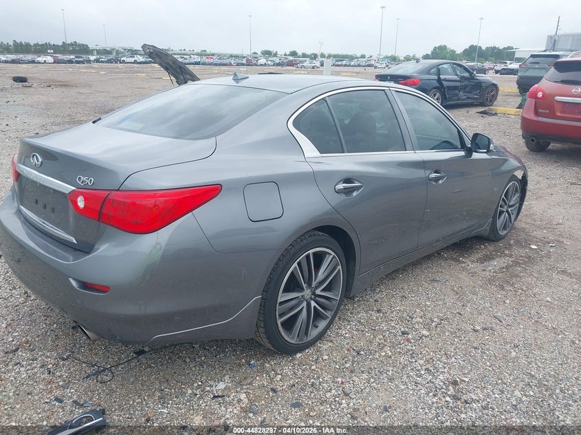 2017 Infiniti Q50 VIN JN1EV7AP5HM742297 IAAI salvage auction — FRONT END, Original (Texas), sold $3,050 on 2026-07-15 (photo 4)