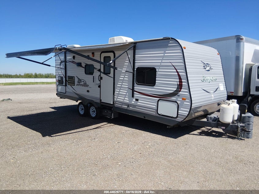 2015 Jayco Jay flight VIN 1UJBJ0BM3F1TL0367 IAAI salvage auction — HAIL, Wait Title, sold $4,200 on 2026-09-04 (photo 1)