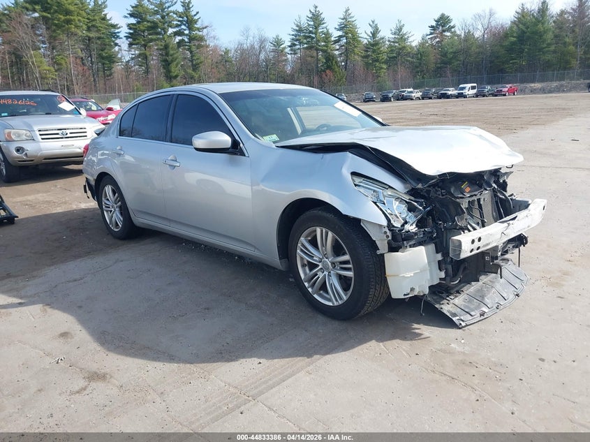2012 Infiniti G VIN JN1CV6AR9CM974574 IAAI salvage auction — FRONT & REAR, Wait Title, sold $425 on 2026-07-10 (photo 1)