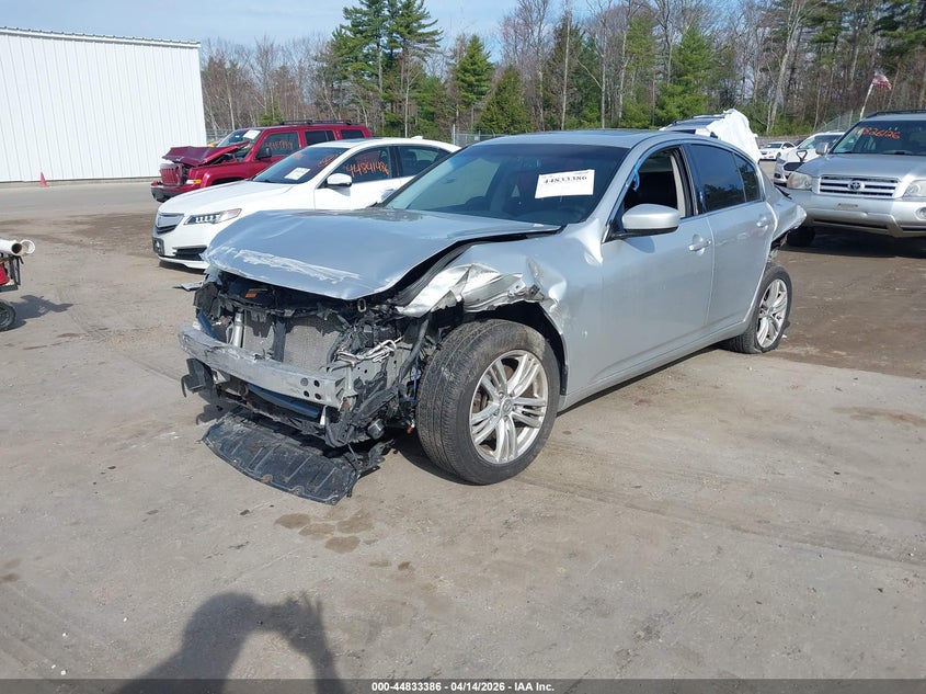 2012 Infiniti G VIN JN1CV6AR9CM974574 IAAI salvage auction — FRONT & REAR, Wait Title, sold $425 on 2026-07-10 (photo 2)