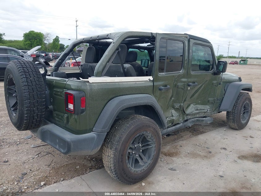 2021 Jeep Wrangler / VIN 1C4HJXDN5MW766968 IAAI salvage auction — SIDE, Original (Texas), sold $7,500 on 2026-09-20 (photo 4)