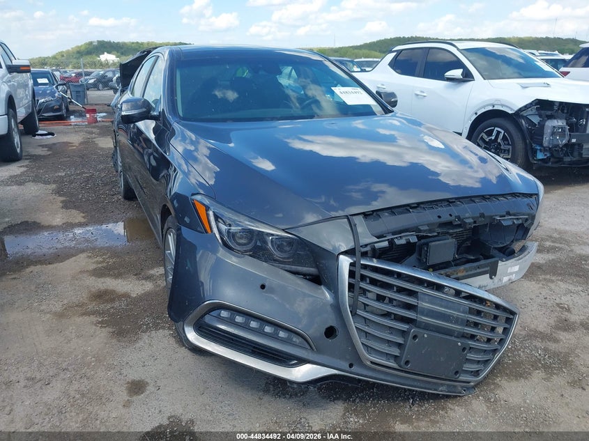 2018 Genesis G80 VIN KMHGN4JF8JU240316 IAAI salvage auction — FRONT & REAR, Clear (Oklahoma), sold $4,275 on 2026-09-15 (photo 1)