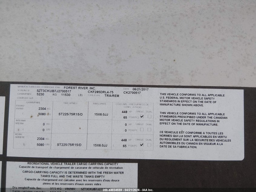2018 Jeep VIN 5ZT3CKUB7J2700517 IAAI salvage auction — STORM DAMAGE, Salvage (Louisiana), sold $25 on 2026-07-27 (photo 9)
