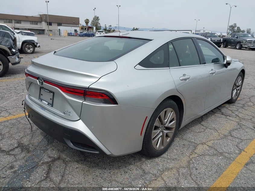 2024 Toyota Mirai VIN JTDAAAAA4RA011685 IAAI salvage auction — LEFT REAR, Salvage (California), sold $5,100 on 2026-07-28 (photo 4)