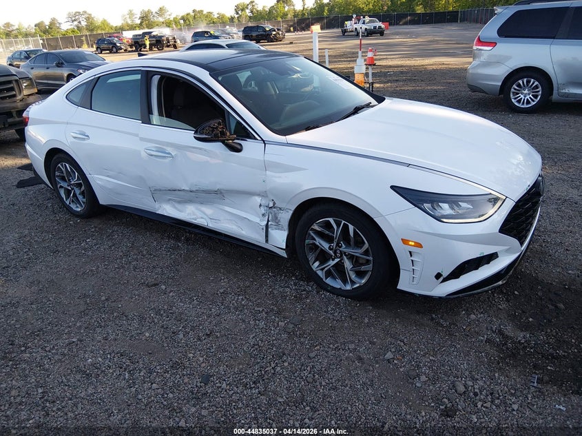 2020 Hyundai Sonata VIN 5NPEF4JA3LH033844 IAAI salvage auction — RIGHT SIDE, Wait Title, sold $4,050 on 2026-07-22 (photo 1)