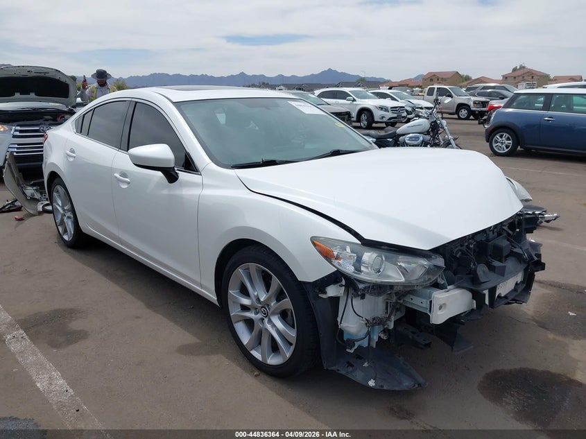 2016 Mazda VIN JM1GJ1V53G1455404 IAAI salvage auction — LEFT FRONT, Salvage Title, sold $2,300 on 2026-08-01 (photo 1)