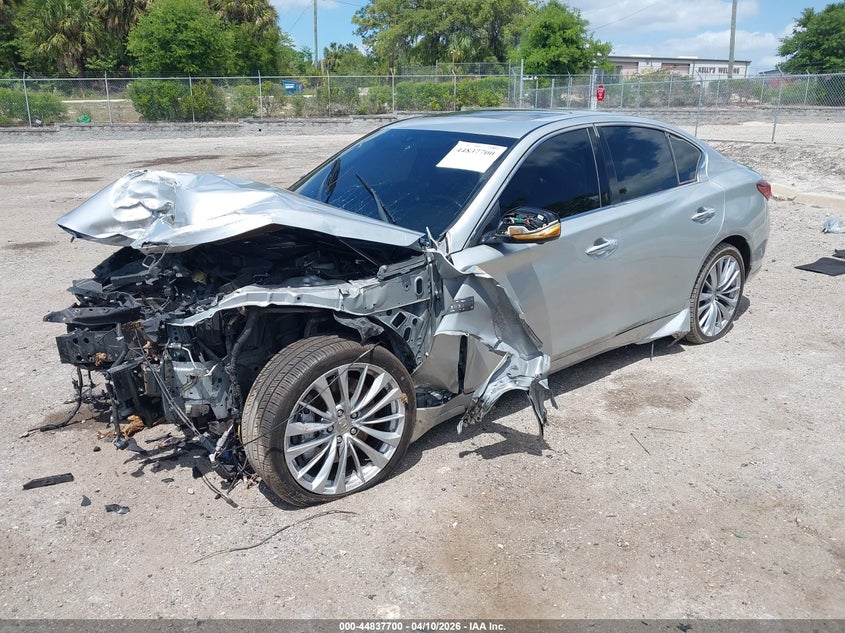 2018 Infiniti Q50 VIN JN1EV7AR6JM435406 IAAI salvage auction — FRONT END, Salvage Title, sold $975 on 2026-08-01 (photo 2)