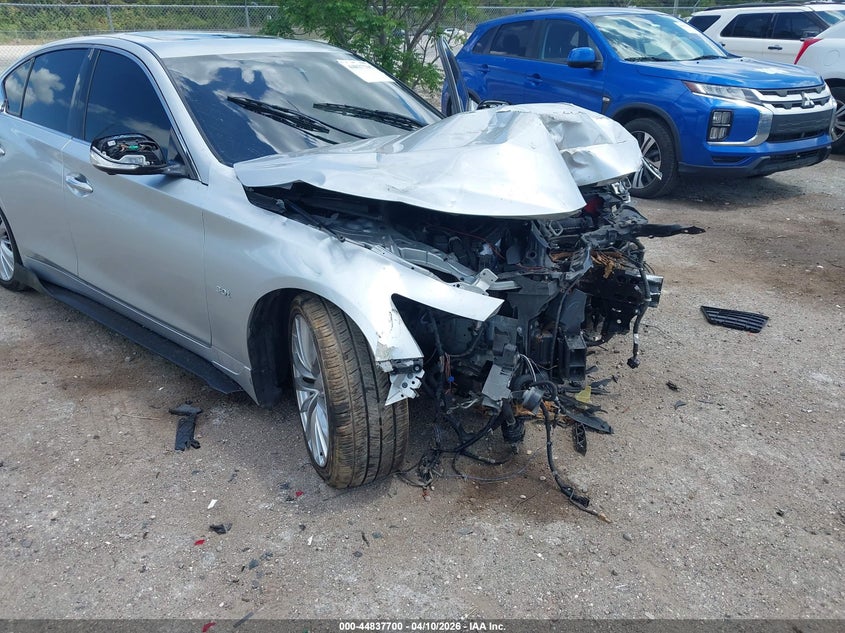 2018 Infiniti Q50 VIN JN1EV7AR6JM435406 IAAI salvage auction — FRONT END, Salvage Title, sold $975 on 2026-08-01 (photo 6)