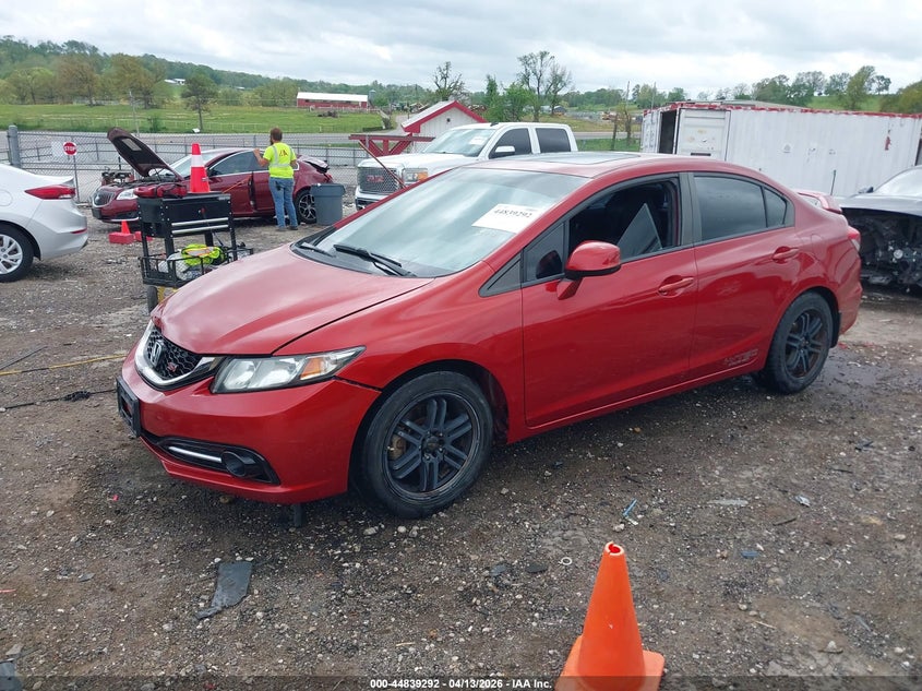 2013 Honda Civic VIN 2HGFB6E57DH707093 IAAI salvage auction — SIDE, Clear (Arkansas), sold $2,600 on 2026-07-17 (photo 2)