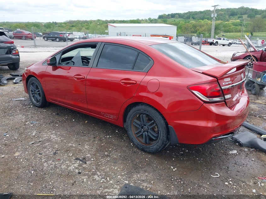2013 Honda Civic VIN 2HGFB6E57DH707093 IAAI salvage auction — SIDE, Clear (Arkansas), sold $2,600 on 2026-07-17 (photo 3)