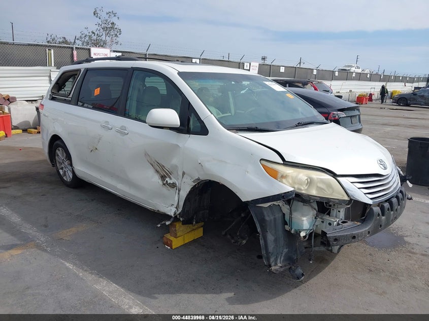 2011 Toyota Sienna VIN 5TDDK3DC8BS005593 IAAI salvage auction — FRONT & REAR, Salvage (California), sold $600 on 2026-07-15 (photo 1)