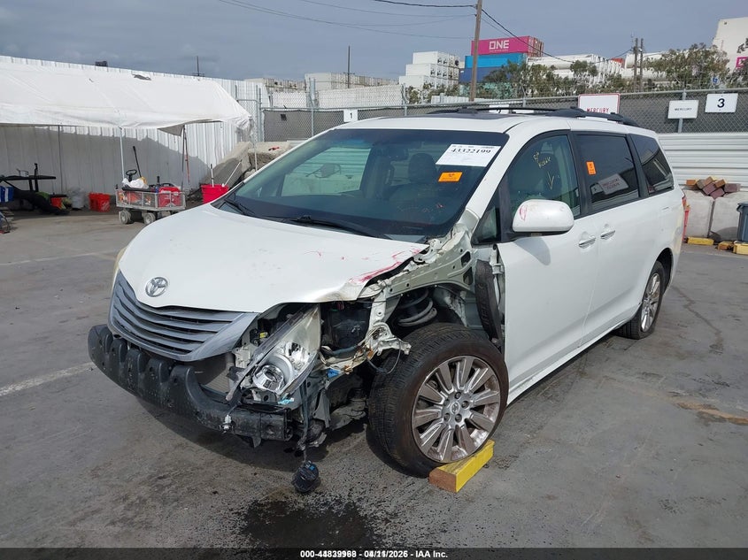2011 Toyota Sienna VIN 5TDDK3DC8BS005593 IAAI salvage auction — FRONT & REAR, Salvage (California), sold $600 on 2026-07-15 (photo 2)
