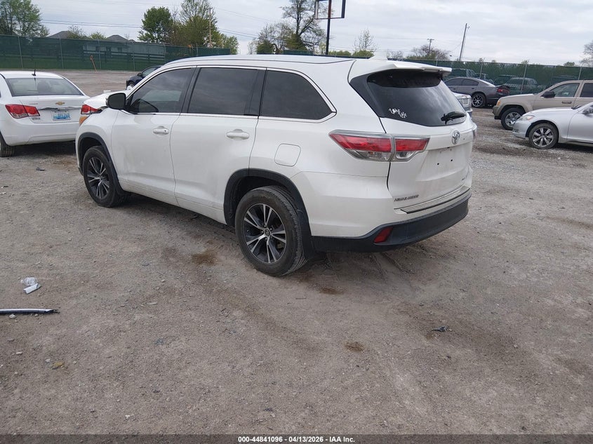 2016 Toyota Highlander VIN 5TDJKRFH2GS285405 IAAI salvage auction — FRONT END, Salvage Title, sold $4,850 on 2026-07-31 (photo 3)