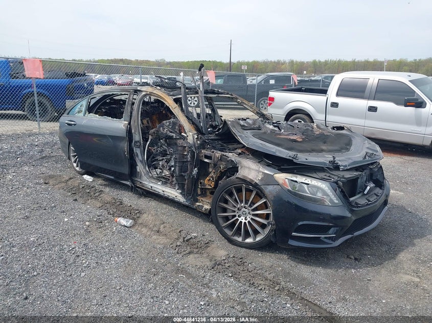 2015 Mercedes-benz S-klasse VIN WDDUG8CB7FA095867 IAAI salvage auction — INTERIOR BURN, Salvage - Greater Than 75% (Maryland), sold $1,100 on 2026-07-13 (photo 1)