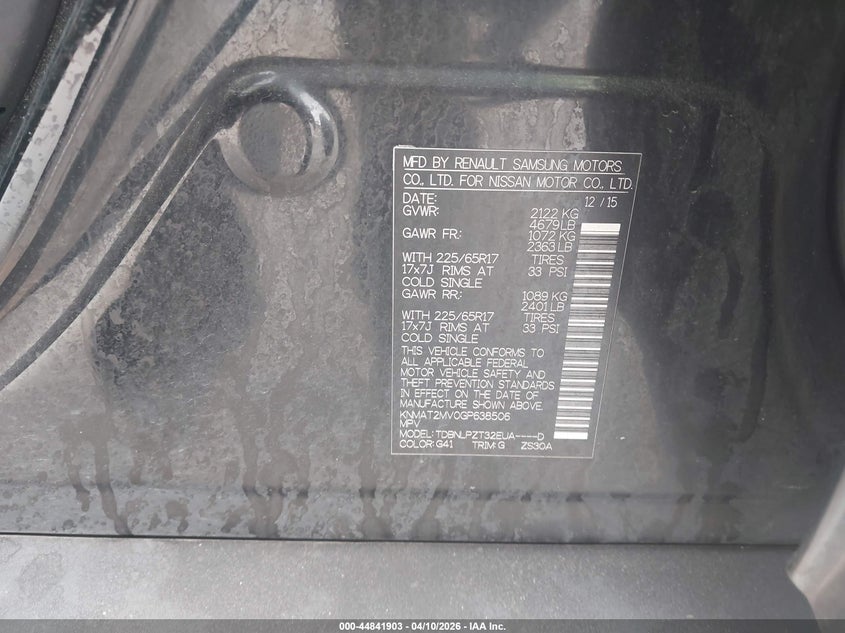 2016 Nissan Rogue VIN KNMAT2MV0GP638506 IAAI salvage auction — FRONT END, Salvage (Illinois), sold $450 on 2026-07-14 (photo 9)