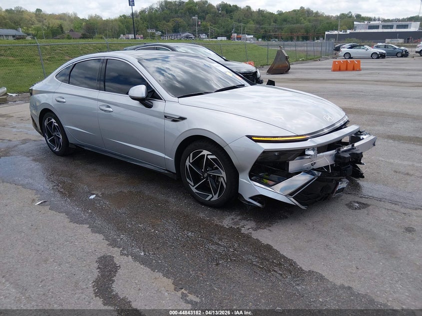 2025 Hyundai Sonata VIN KMHL14JA0SA497357 IAAI salvage auction — LEFT FRONT, Wait Title, sold $6,300 on 2026-07-29 (photo 1)