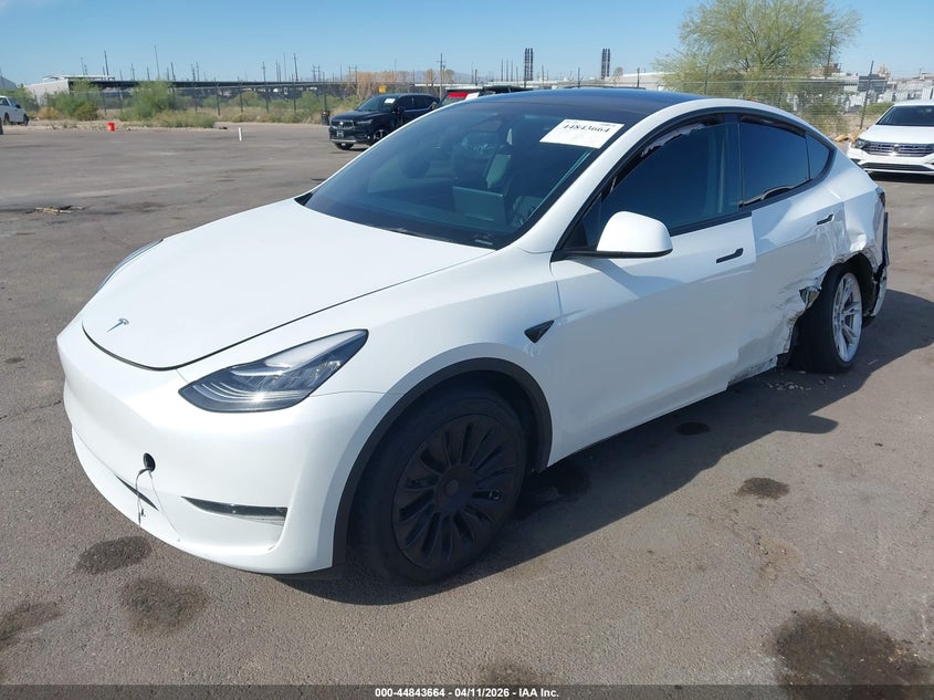 2023 Tesla Model y VIN 7SAYGDEE5PA090221 IAAI salvage auction — LEFT REAR, Salvage Title, sold $11,250 on 2026-07-09 (photo 2)
