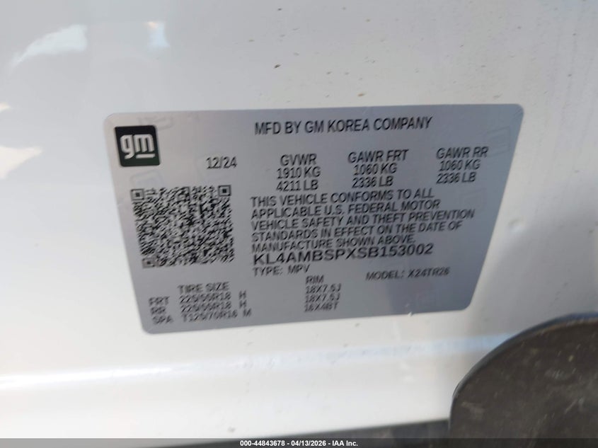 2025 Buick Encore gx VIN KL4AMBSPXSB153002 IAAI salvage auction — FRONT END, Original (Texas), sold $4,000 on 2026-07-28 (photo 9)