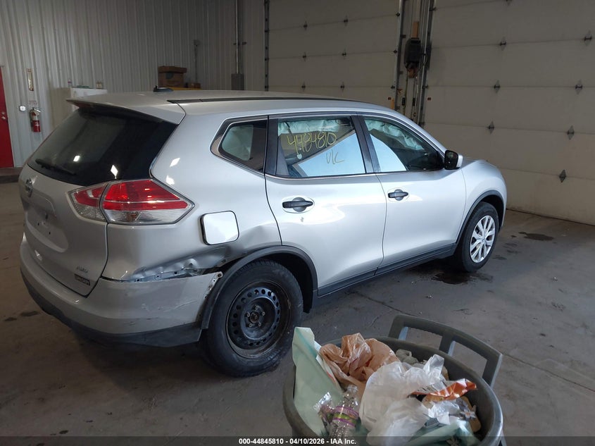 2016 Nissan Rogue VIN KNMAT2MV7GP685693 IAAI salvage auction — RIGHT REAR, Prior Salvage (Minnesota), sold $1,050 on 2026-07-15 (photo 4)