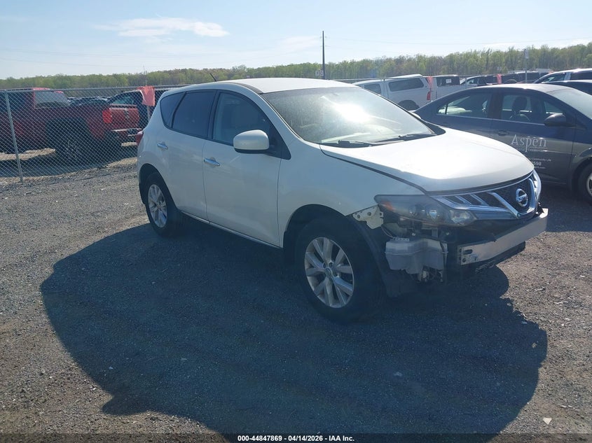 2011 Nissan Murano VIN JN8AZ1MW8BW163580 IAAI salvage auction — FRONT END, Salvage - Greater Than 75% (Maryland), sold $775 on 2026-07-06 (photo 1)