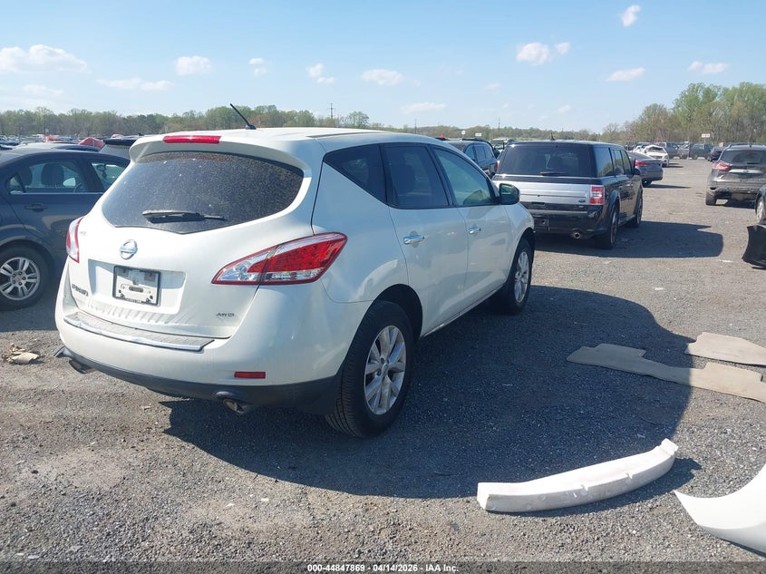 2011 Nissan Murano VIN JN8AZ1MW8BW163580 IAAI salvage auction — FRONT END, Salvage - Greater Than 75% (Maryland), sold $775 on 2026-07-06 (photo 4)