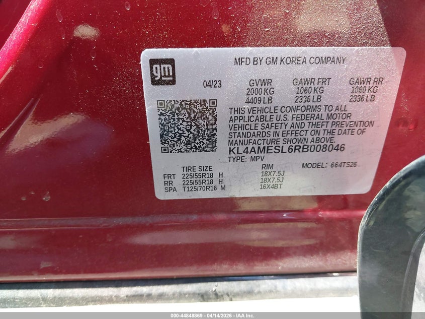 2024 Buick Encore gx VIN KL4AMESL6RB008046 IAAI salvage auction — RIGHT FRONT, Wait Title, sold $2,400 on 2026-07-09 (photo 9)