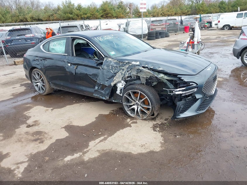 2023 Genesis G70 VIN KMTG34TA1PU125546 IAAI salvage auction — RIGHT SIDE, Salvage (Indiana), sold $5,050 on 2026-07-14 (photo 1)