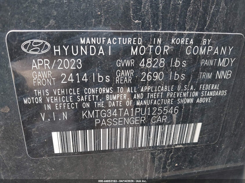 2023 Genesis G70 VIN KMTG34TA1PU125546 IAAI salvage auction — RIGHT SIDE, Salvage (Indiana), sold $5,050 on 2026-07-14 (photo 9)