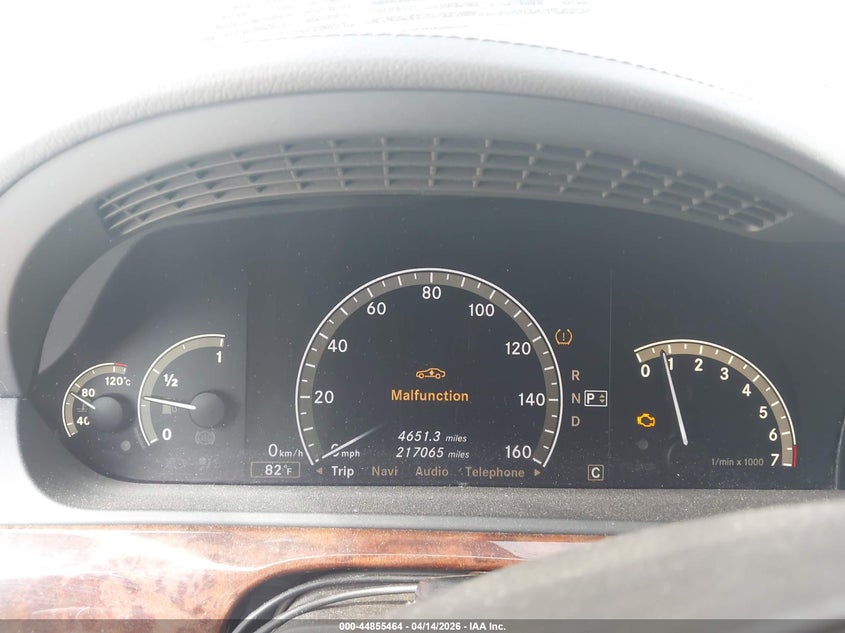 2008 Mercedes-benz S-klasse VIN WDDNG86X08A165238 IAAI salvage auction — FRONT END, Clear (Missouri), sold $700 on 2026-07-14 (photo 7)