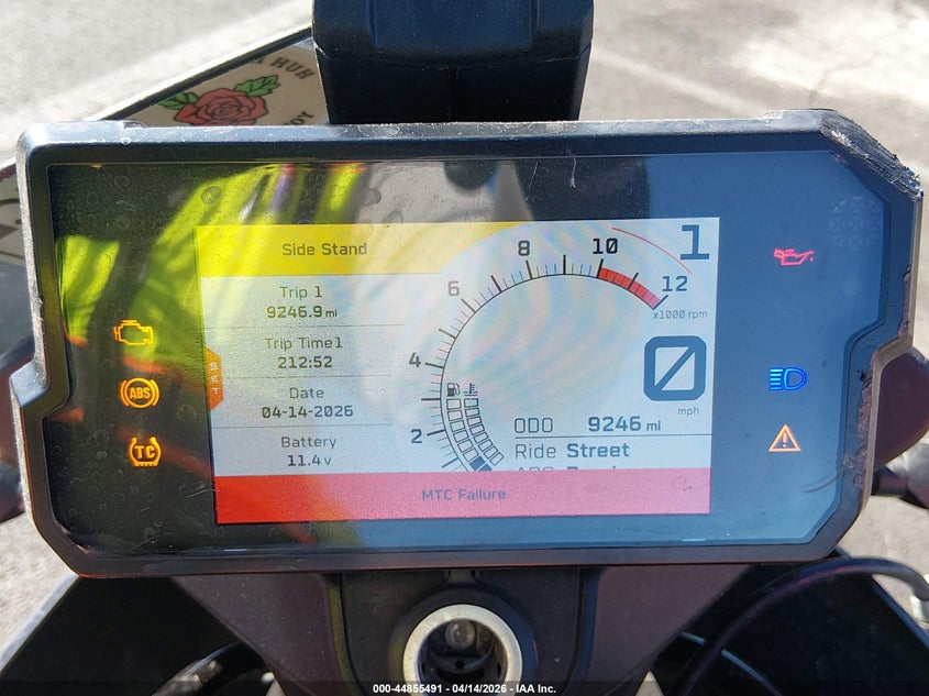 2024 Ktm 390 adventure VIN MD2JGJ409RN213314 IAAI salvage auction — RIGHT SIDE, Wait Title, sold $1,050 on 2026-07-07 (photo 7)